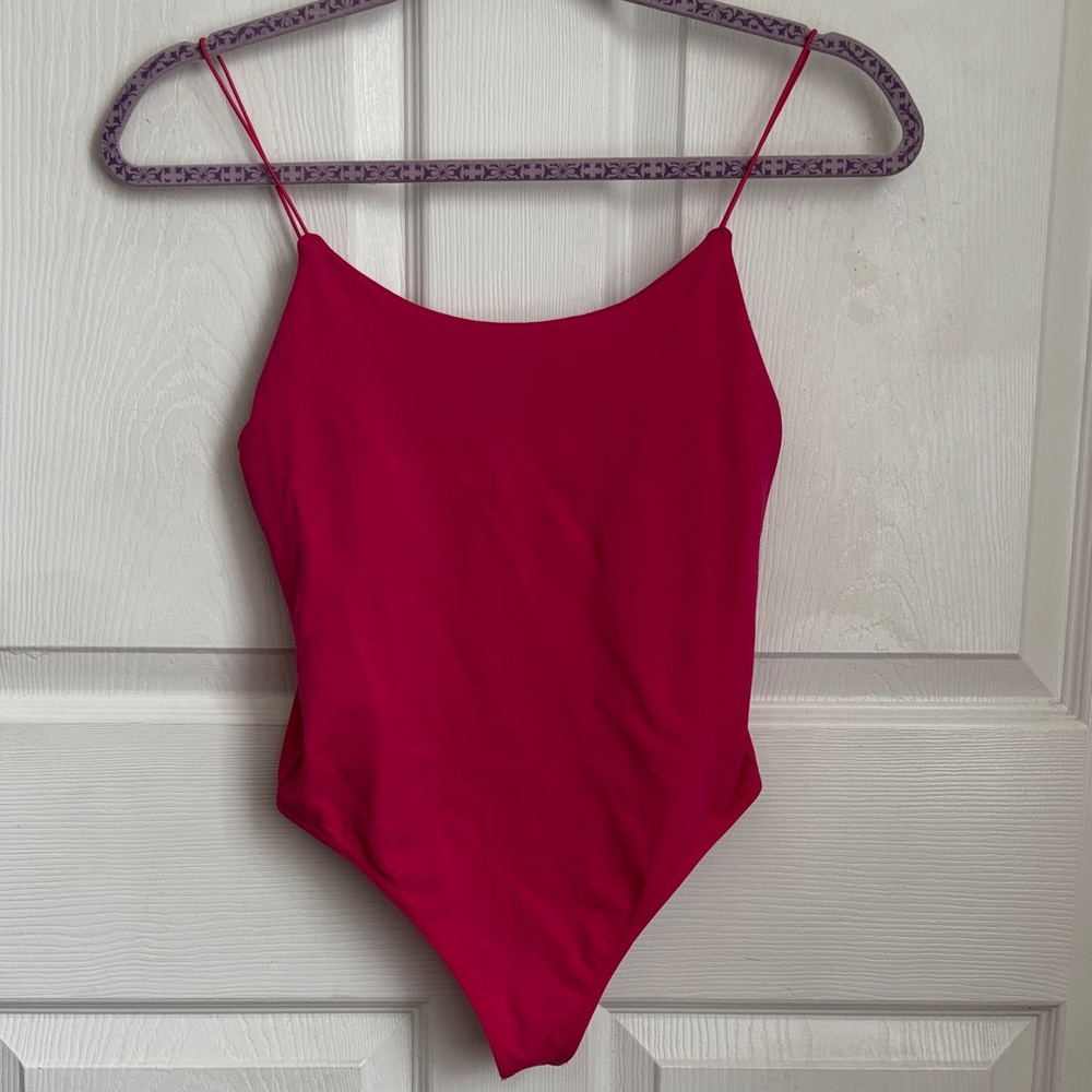 NEW NWT Intimately free people magenta bodysuit size medium large stretchy